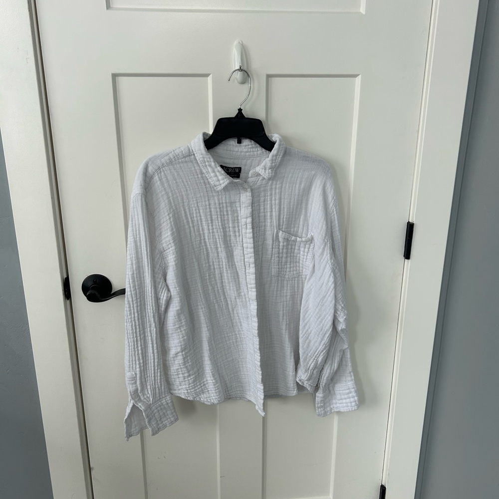 J. Crew Classic White Button up Shirt